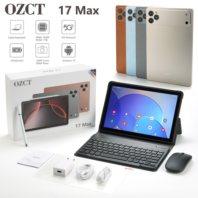 OZCT 17 MAX Ultra 10.1inch Cross-Border Tablet 4G Network 32GB Memory Octa Core Processor 2Sim + Wifi Keyboard for Business Use