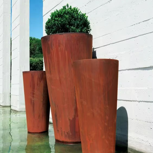 Macetas Decorativas de Acero Corten para Jardín, Macetero de Acero Oxidado, Escultórico Geométrico, Ecológico, para Uso en Interiores y Exteriores - Product Image 2