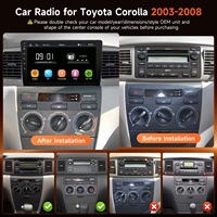 Radio para Auto con Pantalla Táctil de 9 Pulgadas, Reproductor Multimedia 2 Din, Estéreo, Cámara, Sistema Linux, Precio de Fábrica, para Toyota Corolla Modelo 2003-2008