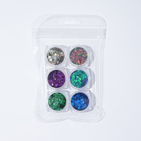 Lot de 6 Boîtes de Poudre à Ongles de Luxe Effet Miroir Cœur Pêche Scintillant pour la Saint-Valentin – Meilleures Ventes en Gros