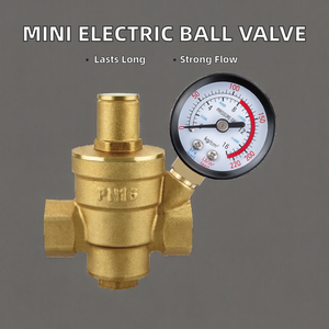 Válvula reductora de presión de latón con manómetro de la fábrica de válvulas Shanghai Lianggong, válvula de bola roscada, ¡gran oferta! - Product Image 2