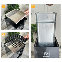 Poubelle extérieure en acier inoxydable de haute qualité seau de stockage debout pour la gestion des déchets de parc Style panier à papier
