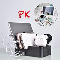Station de charge USB flexible à 6 ports, support de chargeur de bureau, organisateur, matériau ignifuge pour ordinateur portable, iPhone pour Pro