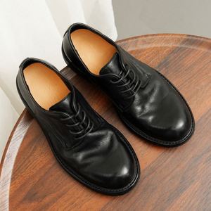 Business Casual Leather Shoes for Men-height Increasing Breathable Shoes <b>Washed</b>-out Sole Toes-handcrafted Genuine Leather Shoes - Product Image 3