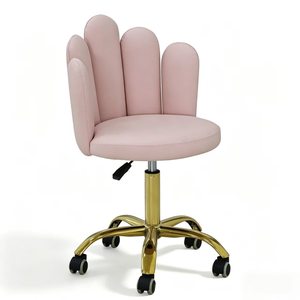 Chaise de coiffure et de beauté réglable de qualité supérieure avec base et roulettes dorées, mobilier élégant pour salons de coiffure et instituts de beauté - Product Image 2