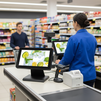 Terminal POS Layar Sentuh 12 Inci Layar Lebar 12,1 Inci Inter Celeron J6412 Sistem POS Layar Sentuh All-in-One