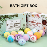 Boules de sel de bain personnalisées aux fleurs séchées Coffret cadeau Douche de spa Bain d'aromathérapie Bombe de bain moussante effervescente