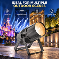 Projecteurs LED COB DMX Zoom 300W Blanc Chaud en Aluminium Étanche IP65 pour Spectacles de Scène en Parc à Thème Extérieur