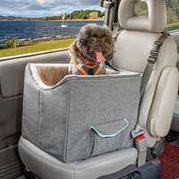 Siège rehausseur de voiture pour animaux de compagnie portable double face lavable avec ceinture de sécurité