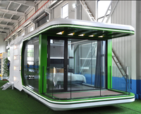 Maison préfabriquée en capsule spatiale pour l'extérieur, 2 chambres, maison modulaire portable pour petit hôtel, jardin, maison, bungalow