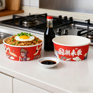 ชามกระดาษคราฟท์แบบใช้แล้วทิ้งสำหรับใส่อาหารในร้านอาหารชามกระดาษสำหรับใส่สบู่พิซซ่า - Product Image 2