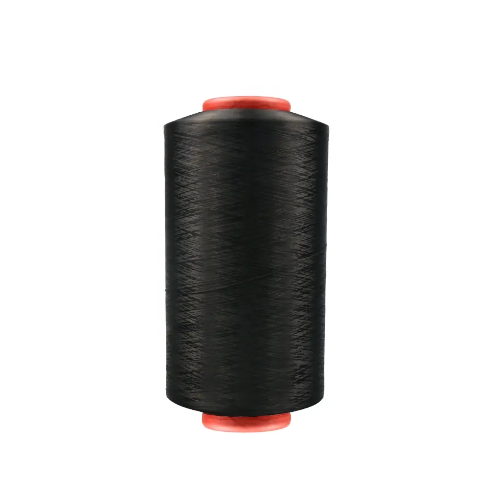 Popular Recycled DTY yarn black Polyester drawn textured yarn in 150D/48F for socks knitting