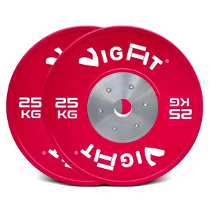 Stoßfänger-Platten gummibeschichtete Gewichtsplatten mit Edelstahl für Heimtraining Krafttraining 5-25 kg Farben können angepasst werden