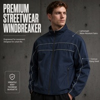 Veste zippée à manches longues en tissu tissé uni pour homme Rainbow Spray avec des bandes rayées, coupe-vent léger