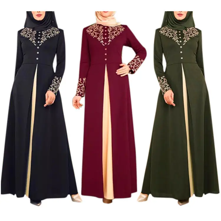 Delgado elegante Abaya delicado de manga larga de las mujeres Maxi vestido árabe de las mujeres vestido de fiesta para las señoras de fabricación al por mayor