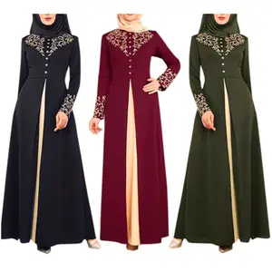 Slim Elegant Abaya Delicate Long-Sleeve Women Maxi Dress Arab Women Party Dress For Ladies Manufacture Wholesale