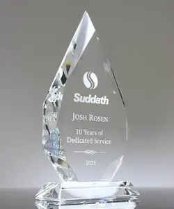 Premio diamante di cristallo smussato trofeo di cristallo vuoto K9 per regalo aziendale aziendale