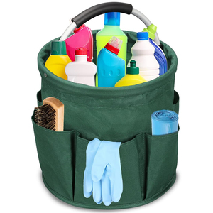 <b>Garden</b> Cleaning Bucket Organiser with Handle 6 Pockets Caddy <b>Storage</b> Bag for Outdoor Camping Home Gardening Harvest Basket - Product Image 2