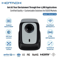 Projecteur X5AR Wi-Fi double bande, prise en charge 1080P/8K, lumière LED, Android 14 pour les entreprises et l'éducation