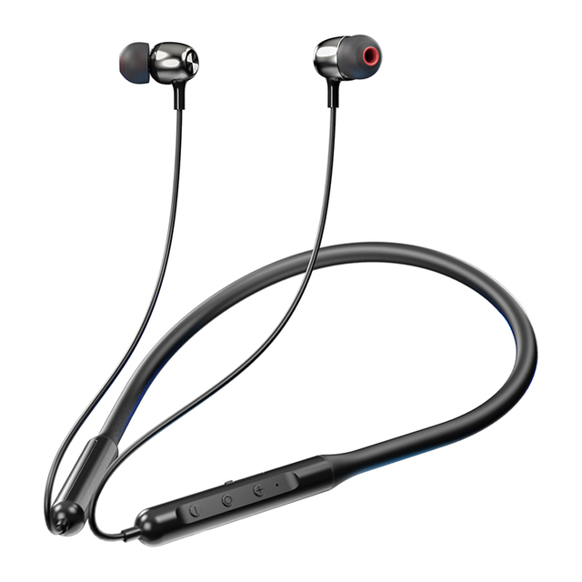 Konfulon Neckband Wireless Blue Tooth 5.0 Sports Earphones Mental Magnetic Waterproof Tws Stereo Heavy Bass Handsfree With Mic