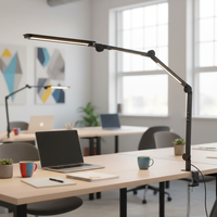 Lampe de bureau LED électrique à pince en aluminium de style nordique, 3 sources lumineuses, flexible, simple, moderne, avec mémoire de luminosité et protection oculaire