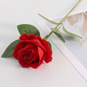 LUYI-Rosa Artificial de Franela Individual, Proveedor de Flores Artificiales, Rosa para Decoración de Mesa de Boda - Product Image 6
