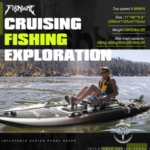 Kayak de Pesca Inflable Spatium CE con Casco Optimizado y Sistema de Pedales Suaves, de Rápida Progresión para Pesca en Aguas Abiertas - Product Image 2