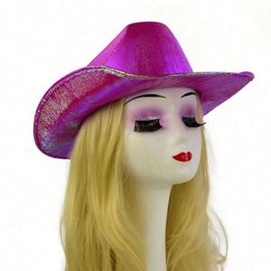 หมวกคาวบอยแฟชั่นใหม่หลากสี ขายส่ง หมวกปาร์ตี้กลางแจ้งลำลอง สีสันสดใส ลายเลเซอร์ โฮโลแกรม ทีวาส สำหรับทุกเพศ - Product Image 3