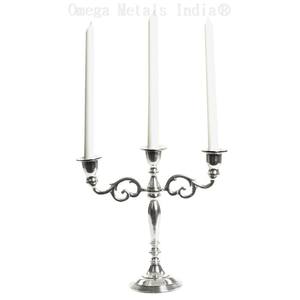 Portavelas de Metal dorado y plateado de 3 brazos de estilo europeo, soporte para velas de 3 ramas, decoración navideña para el hogar PARA CENA y boda - Product Image 3