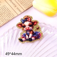 Nouveauté 2026 : Accessoires pour coques de téléphone DIY, motifs animaux mignons (ours, chien), comprenant des autocollants en acrylique et des perles plates en plastique Lucite pour enrouleurs de badges