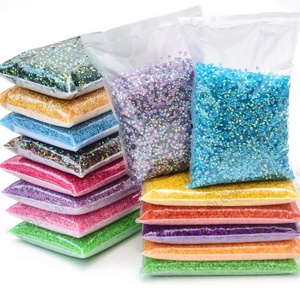 Oleeya Vente en gros Strass ronds 2 3 4 5 6mm pour décoration d'ongles, Pierres de cristal à dos plat, Strass en résine transparente AB effet gelée - Product Image 2