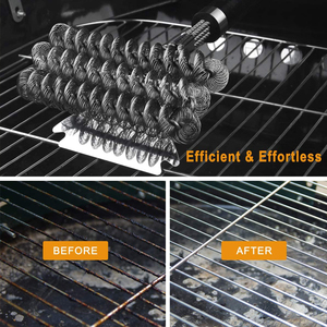 Beeman Heavy Duty Bristle Free Stainless Steel Clean Barbecue Bbq Grill <strong>Cleaning</strong> Brush and <strong>Scraper</strong> - Product Image 4