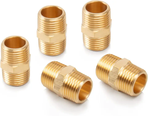 Nhà Máy 3/8 "<span class=keywords><strong>NPT</strong></span> nam thẳng Ống nối phù hợp Brass giảm Hex núm vú với thép xử lý - Product Image 3