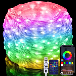 <span class=keywords><strong>Guirlande</strong></span> <span class=keywords><strong>de</strong></span> rideaux <span class=keywords><strong>de</strong></span> Noël à LED multicolores avec télécommande 5m/10m Kit <span class=keywords><strong>de</strong></span> décorations d'éclairage à connectivité USB pour la maison - Product Image 1