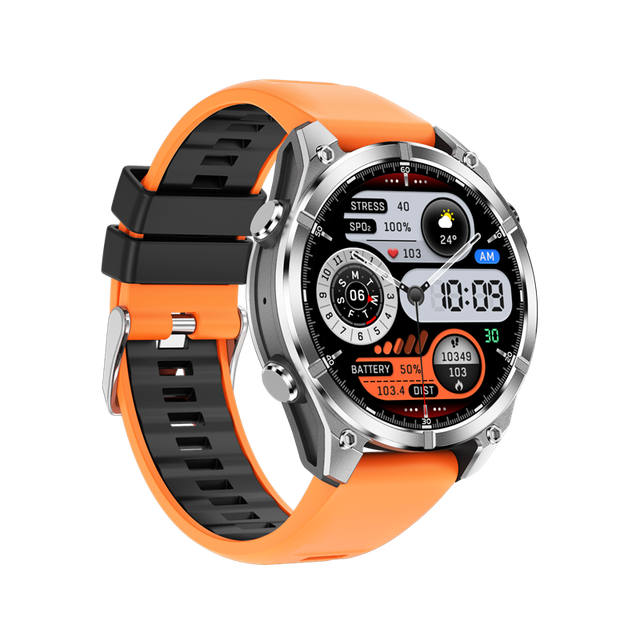 HD300 Luxury Smart Watch AMOLED Screen 3ATM Waterproof Outdoor Sport Flashlight Health Sleep Tracker Silica Gel