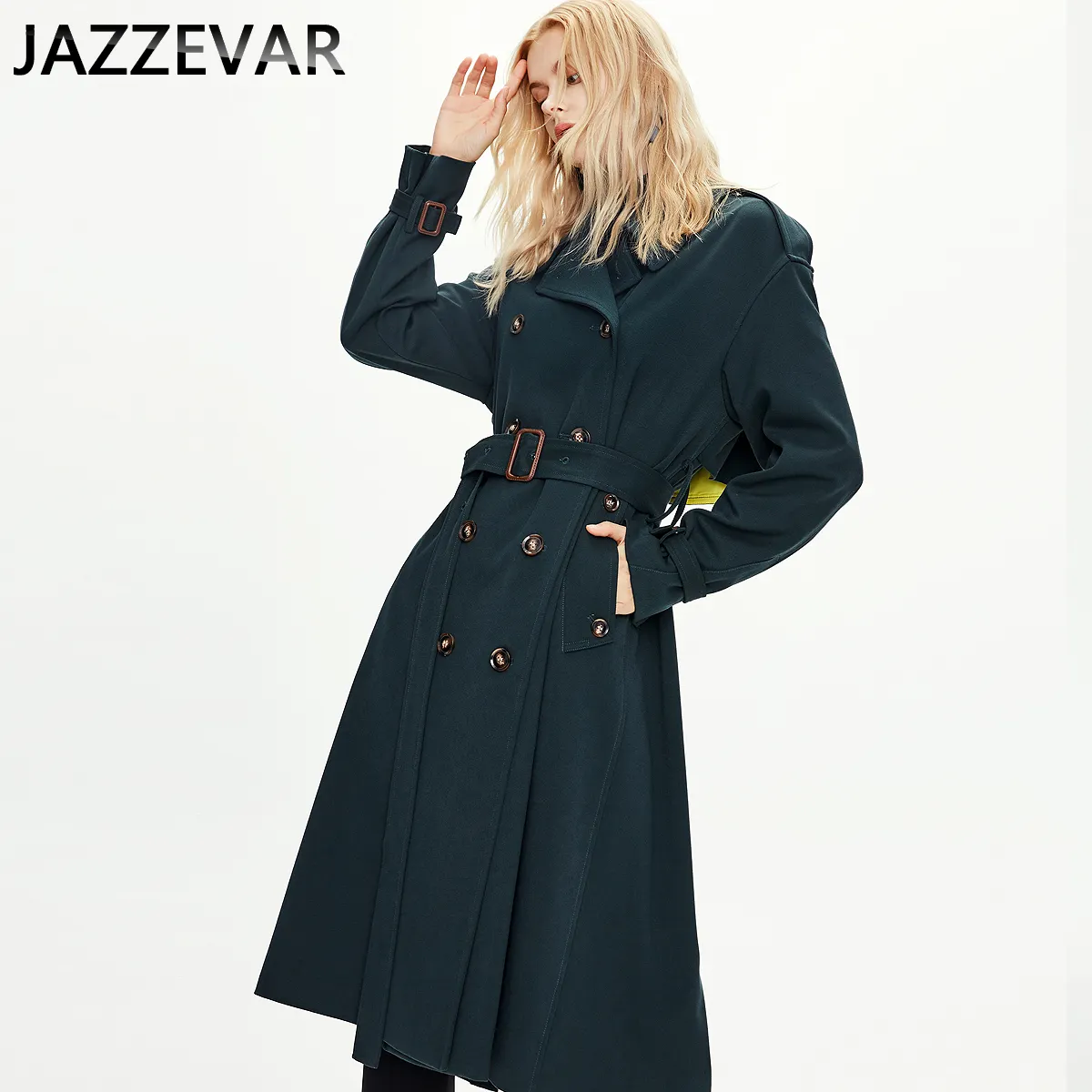 Women's British trench coat in autumn and winter new long coat fashion brand top jaket woman
