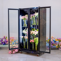 Vitrine réfrigérée verticale pour fleurs avec porte vitrée, pour fleuriste, taille et couleur personnalisables, économe en énergie, température unique numérique