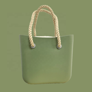 Borsa tote di colori della caramella del silicone della borsa di modo durevole O con la maniglia della corda - Product Image 1