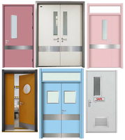 Porte intérieure en acier insonorisée au design moderne, couleur et taille RAL personnalisées, pour cliniques et hôpitaux, avec panneau de vision et plaque de protection à persiennes