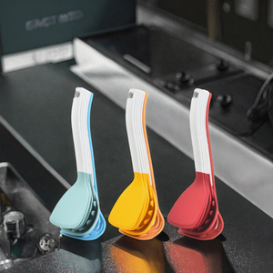 Ensemble d'ustensiles de cuisine 6 en 1 écologiques résistants à la chaleur, compacts, empilables, sans BPA, en silicone, avec support de rangement - Product Image 3