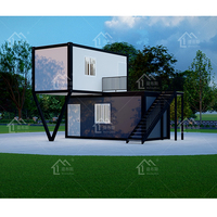 Maisons modernes préfabriquées en duplex à double histoire personnalisées Thaïlande 20 pieds facile à assembler Maison en conteneur plat avec certification CSC
