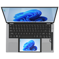 Laptop Bisnis Intel Baru Harga Super Murah, Layar Ganda 15,6 inci + 7 inci, Windows 11 Pro, SSD, Layar Sentuh IPS