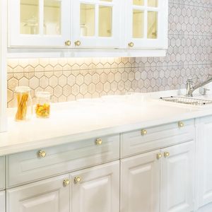 Custom Design Brushed Brass Cabinet Drawer <strong>Knobs</strong> Durable Left Hand Vintage Kitchen/Closet Hardware Gold - Product Image 6
