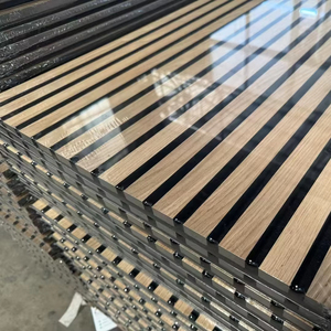 Thanh Lịch 3D gỗ Veneer MDF sóng Hội Đồng Quản trị trang trí Acoustic tường bảng điều khiển với linh hoạt xoăn uốn cong cong rãnh thiết kế - Product Image 1