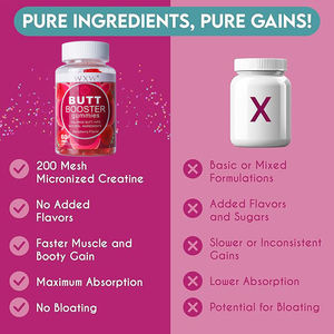 WXW Stock de bonbons végétaliens pour améliorer les fesses Supplément booster BBL pour adultes Dosage de bonbons gommeux pour améliorer les fesses - Product Image 3