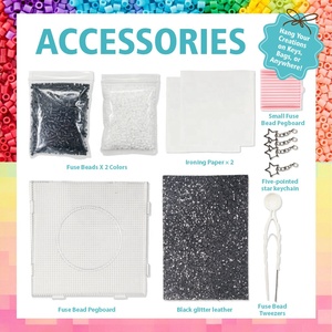 Kit de Cuentas de Fusión con Purpurina en Forma de Dinosaurio Premium, Set de Cuentas de Hierro Brillantes Blancas y Negras, Kit de Arte DIY Seguro y No Tóxico para Venta al por Mayor - Product Image 5