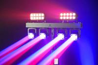 YUNQI Projecteur LED RGBW Laser Portable à Effets Combinés DMX512 IP20 en Alliage d'Aluminium, Durée de Vie 50000 Heures, pour Scène et Événements