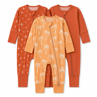 Pyjamas bébé en bambou avec impression de logo personnalisé, motifs fleurs, châteaux, animaux de dessin animé, pour nouveau-nés prématurés, vêtements pour garçon et fille
