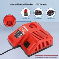 Chargeur rapide pour batteries Li-ion Milwaukee M12 M18 12V 18V avec protection contre les surcharges et arrêt automatique