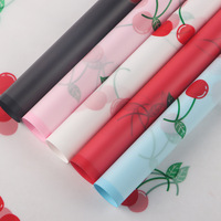 58*58cm/pcs rouge cerise Design imprimé en plastique étanche fleur Bouquet papier d'emballage Floral papier d'emballage